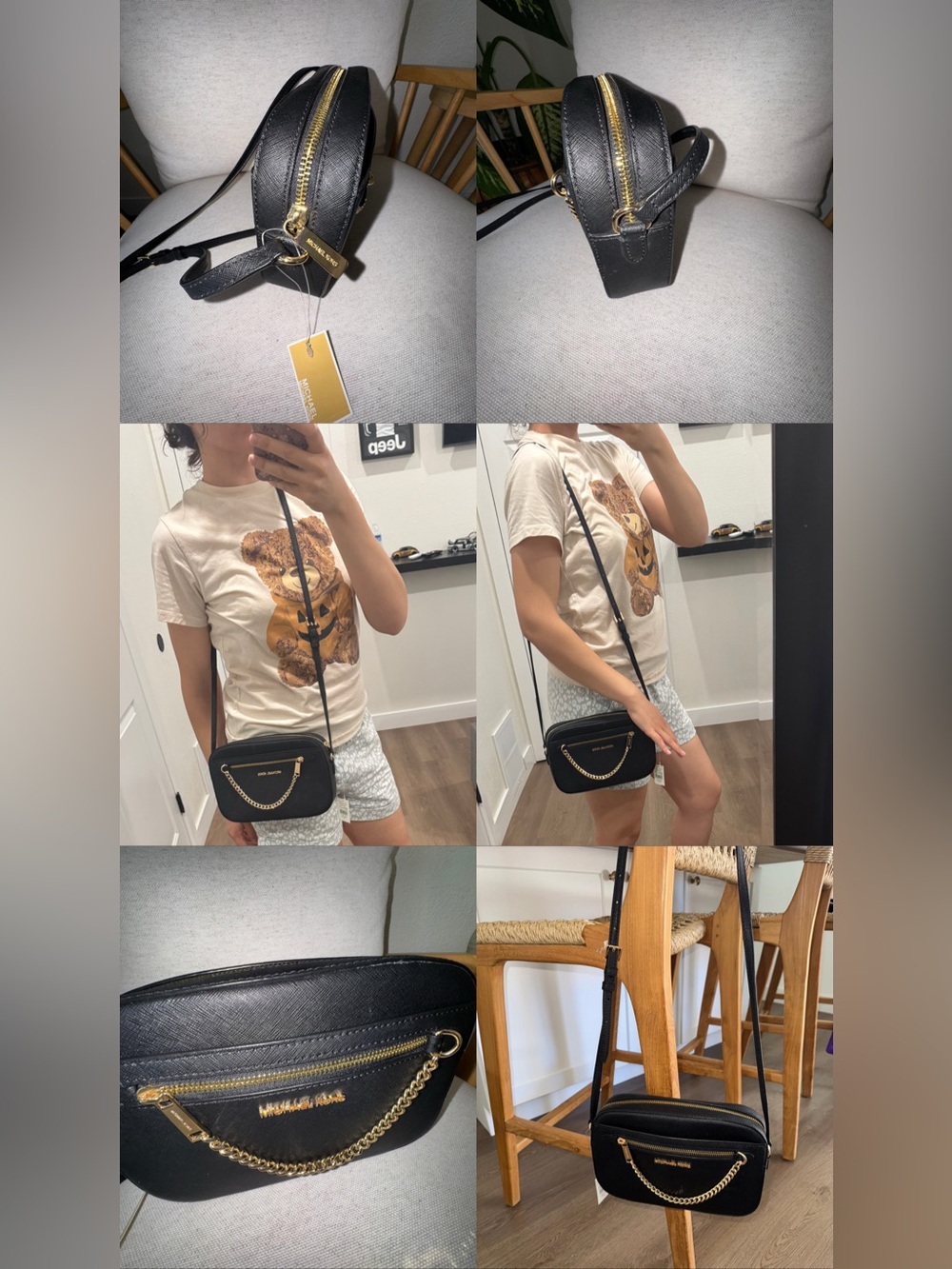 New Michael Kors Women's Black Leather East West Chain Crossbody Camera Bag NWT - Picture 13 of 13